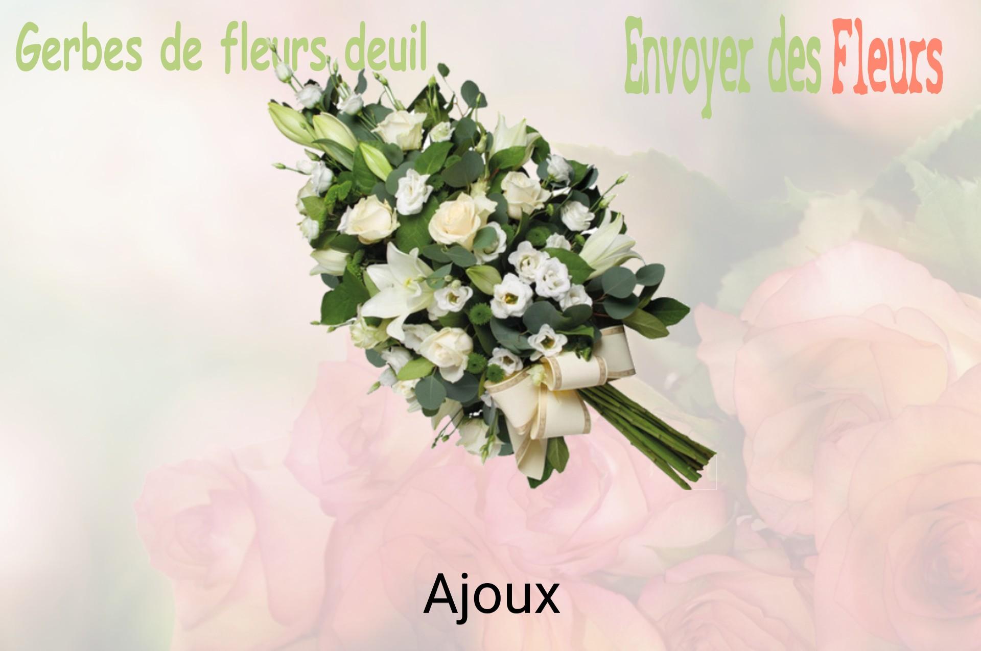 Gerbe de fleurs de deuil livrée à Ajoux